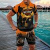 Harley Davidson Men Daily Polo Zip Shirt and Shorts VDPLZ104