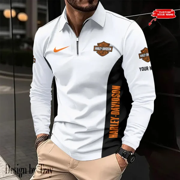 Harley Davidson Long Sleeve Polo Shirt VDLSPS007 - Image 2