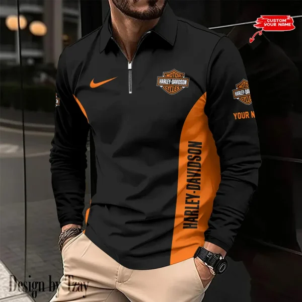 Harley Davidson Long Sleeve Polo Shirt VDLSPS009 - Image 2