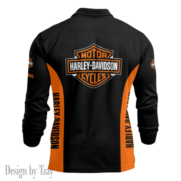 Harley Davidson Long Sleeve Polo Shirt VDLSPS009 - Image 3