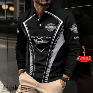 VDLSPS025-Harley Davidson Long Sleeve Button Polo Shirt