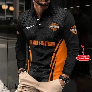 VDLSPS026-Harley Davidson Long Sleeve Button Polo Shirt
