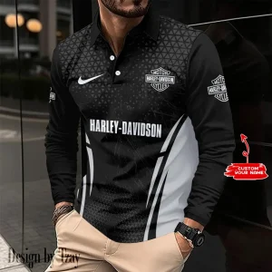 VDLSPS027-Harley Davidson Long Sleeve Button Polo Shirt