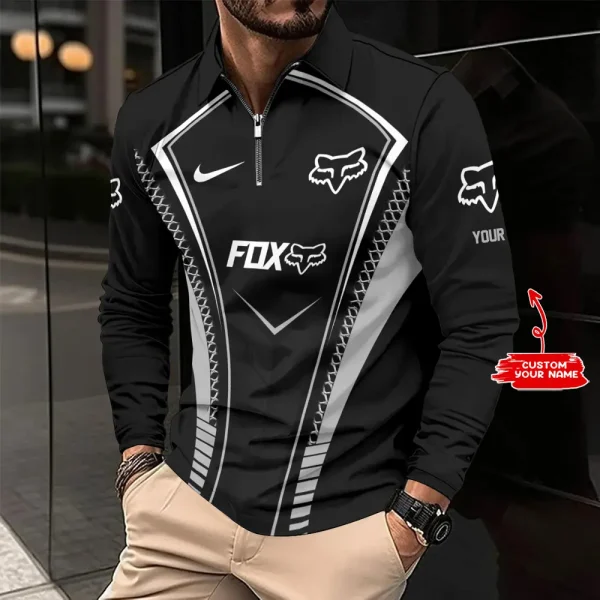 VDLSPS006-Fox Racing Long Sleeve Zip Polo Shirt