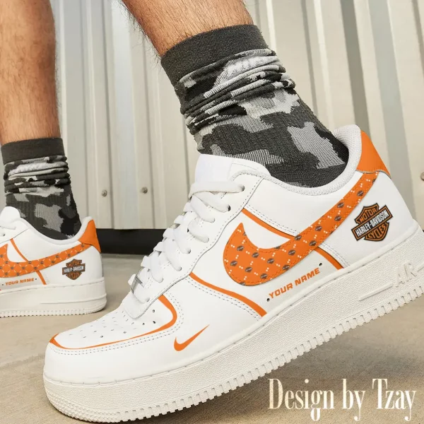 VDAF044-Harley Davidson Personalized New AF1 Shoes - Image 2