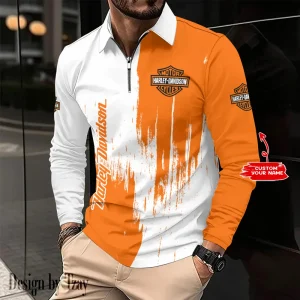 Harley Davidson Long Sleeve Button Polo Shirt VDLSPS031