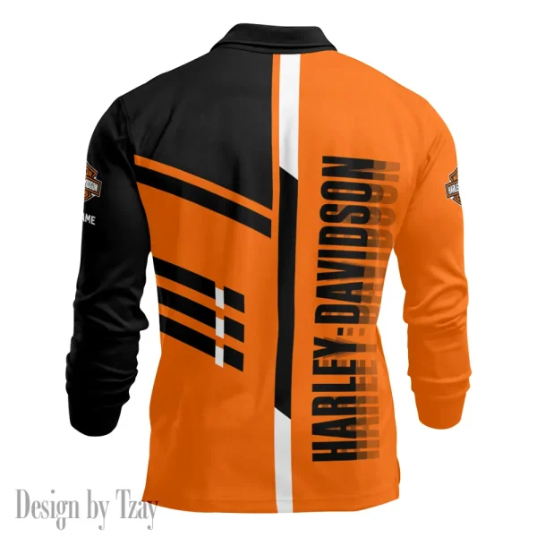 Harley Davidson Long Sleeve Button Polo Shirt VDLSPS038 - Image 3