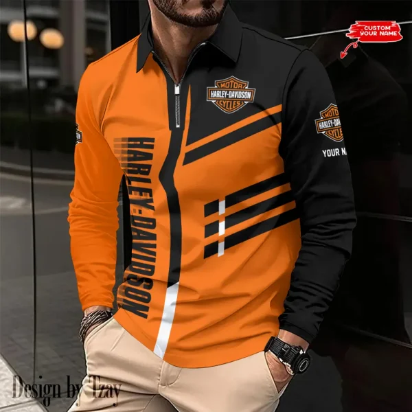 Harley Davidson Long Sleeve Button Polo Shirt VDLSPS038 - Image 2