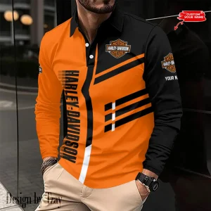 Harley Davidson Long Sleeve Button Polo Shirt VDLSPS038