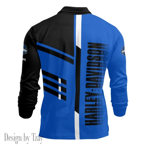 Harley Davidson Long Sleeve Button Polo Shirt VDLSPS040 - Image 3