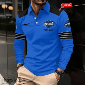 Harley Davidson Long Sleeve Button Polo Shirt VDLSPS017