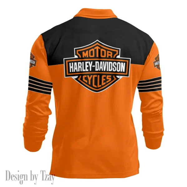 Harley Davidson Long Sleeve Button Polo Shirt VDLSPS018 - Image 3