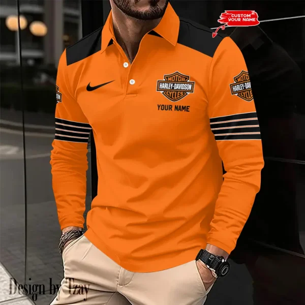 Harley Davidson Long Sleeve Button Polo Shirt VDLSPS018