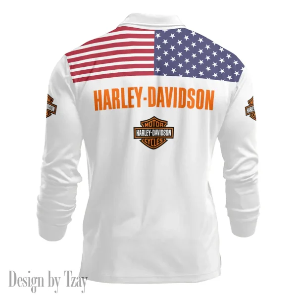Harley Davidson Long Sleeve Button Polo Shirt VDLSPS019 - Image 3