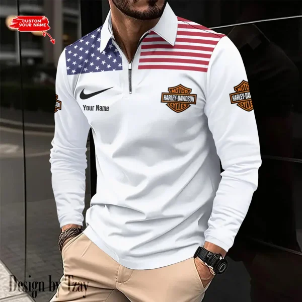 Harley Davidson Long Sleeve Button Polo Shirt VDLSPS019 - Image 2