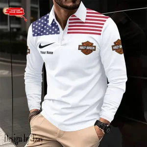 Harley Davidson Long Sleeve Button Polo Shirt VDLSPS019
