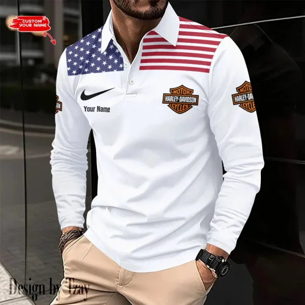 Harley Davidson Long Sleeve Button Polo Shirt VDLSPS019