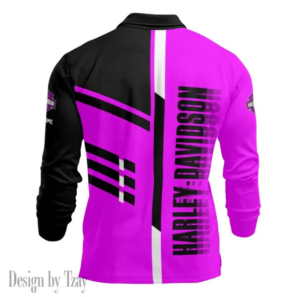 Harley Davidson Long Sleeve Button Polo Shirt VDLSPS021 - Image 3