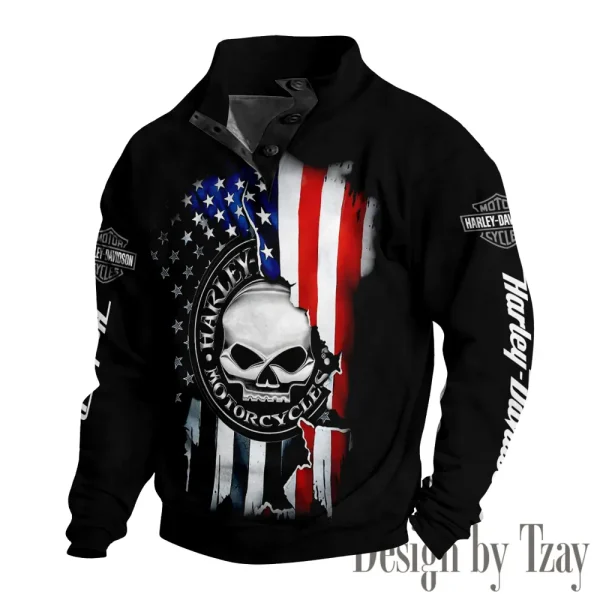 Harley Davidson Double Breasted Stand Collar Hoodies VDSPS111