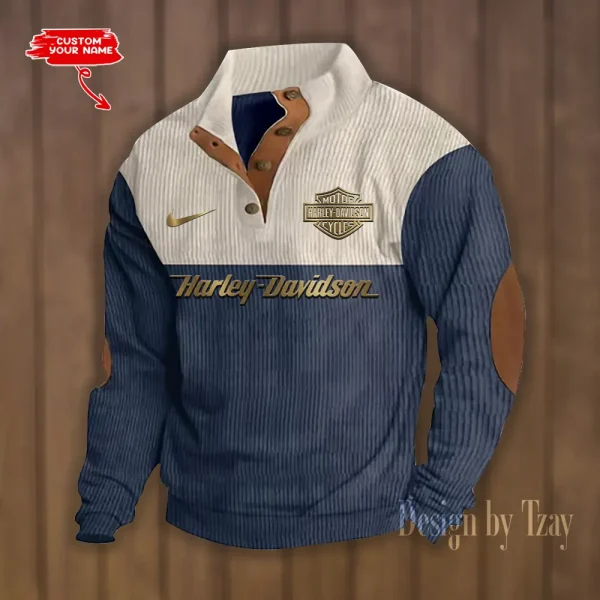 Harley Davidson Double Breasted Stand Collar Hoodies VDDBSH168