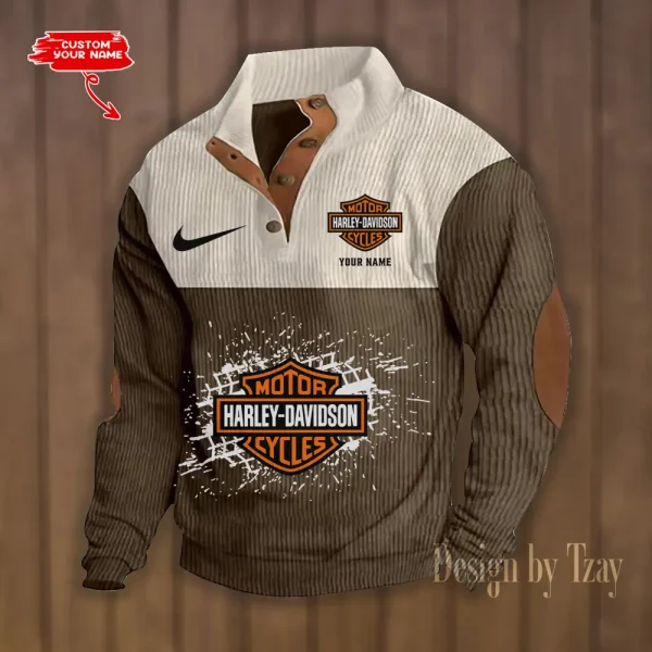 Harley Davidson Double Breasted Stand Collar Hoodies VDDBSH198