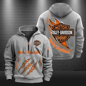 Harley Davidson Heavy Light Gray Hoodie VDHVH921