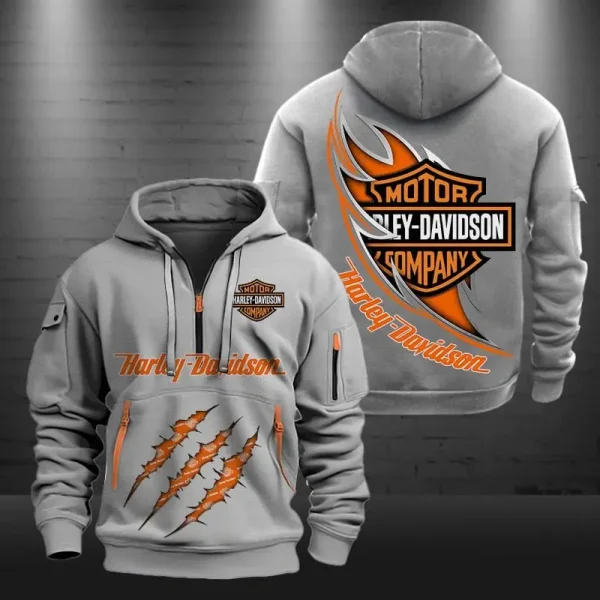 Harley Davidson Heavy Light Gray Hoodie VDHVH921