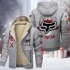 Fox Racing Light Grey Hoodie Zip Velvet Coat VDTZH924