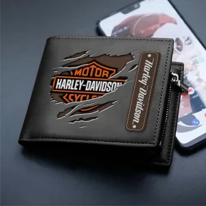 Harley-Davidson DMHD1290 2D Leather Wallet Multicolor