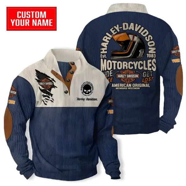 Harley Davidson Colorful Stand Collar Sweatshirt VDSPS152 - Image 4