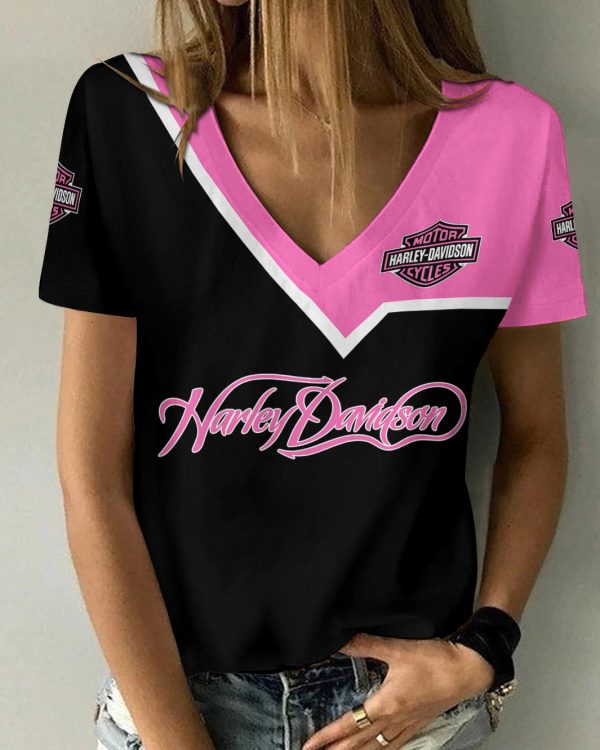 Harley Davidson Summer Women Fashion V-Basic Shirt Custom Design VDVTS785 - Image 11
