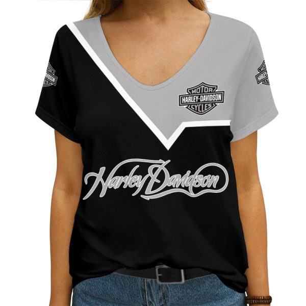 Harley Davidson Summer Women Fashion V-Basic Shirt Custom Design VDVTS785 - Image 9