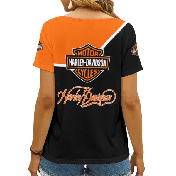 Harley Davidson Summer Women Fashion V-Basic Shirt Custom Design VDVTS785 - Image 6