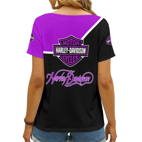 Harley Davidson Summer Women Fashion V-Basic Shirt Custom Design VDVTS785 - Image 7