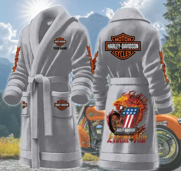 Harley Davidson Luxurious Comfort Meets Sporty Style Bathrobe