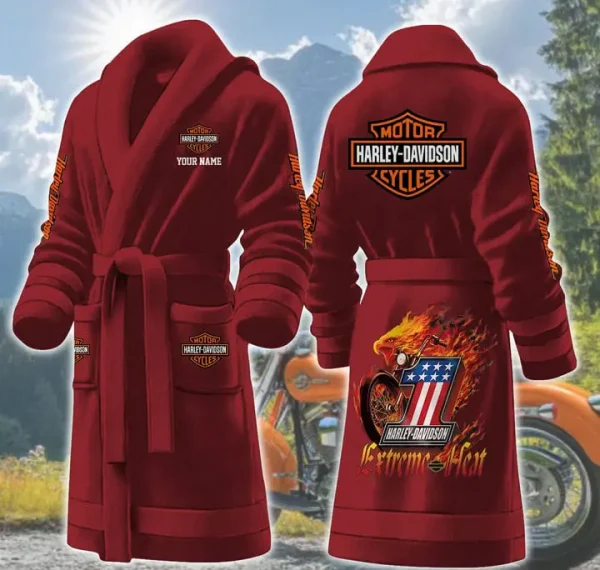 Harley Davidson Luxurious Comfort Meets Sporty Style Bathrobe