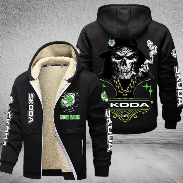 Skoda Auto NNPZC337 Men’s Thickened Zipper Hoodies - Image 2