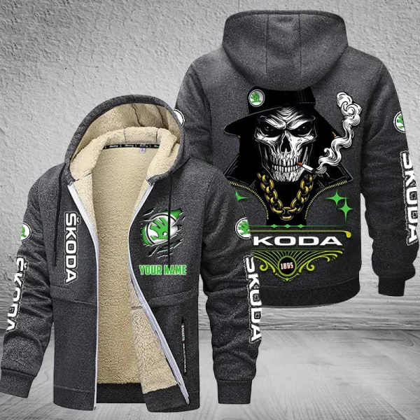 Skoda Auto NNPZC337 Men’s Thickened Zipper Hoodies - Image 8