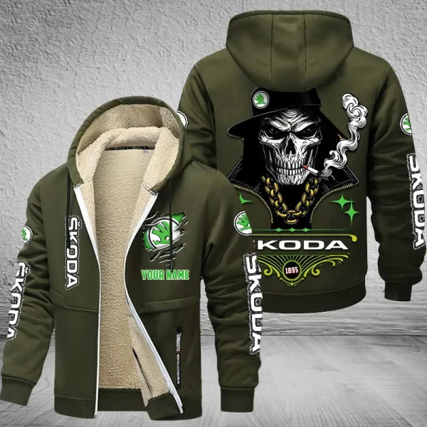 Skoda Auto NNPZC337 Men’s Thickened Zipper Hoodies - Image 9