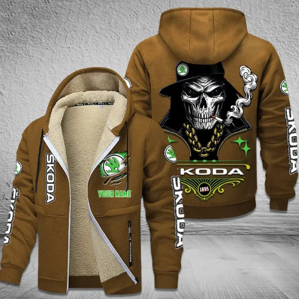 Skoda Auto NNPZC337 Men’s Thickened Zipper Hoodies - Image 11