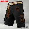 Harley Davidson Men's Black Cargo Shorts Button Trend Unique Design 2025 VDMCSB004
