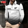 Fox Racing Men Casual Polo Long Sleeve T-shirt Summer Comfortable Top