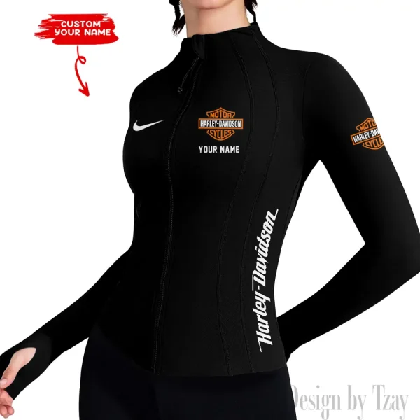 Harley Davidson Women's Tracksuit Jacket Slim Fit Long Sleeved Fitness Coat Yoga Tops MTTWAJ002