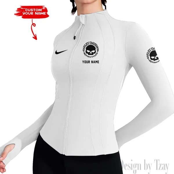 Harley Davidson Women's Tracksuit Jacket Slim Fit Long Sleeved Fitness Coat Yoga Tops MTTWAJ004