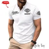 Harley Davidson Summer Style Men's T-Shirt Collared Henry Short Sleeve Casual Top for Men MTTMMHS003