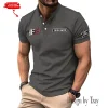 Fox Racing Summer Style Men's T-Shirt Collared Henry Short Sleeve Casual Top for Men MTTMMHS006