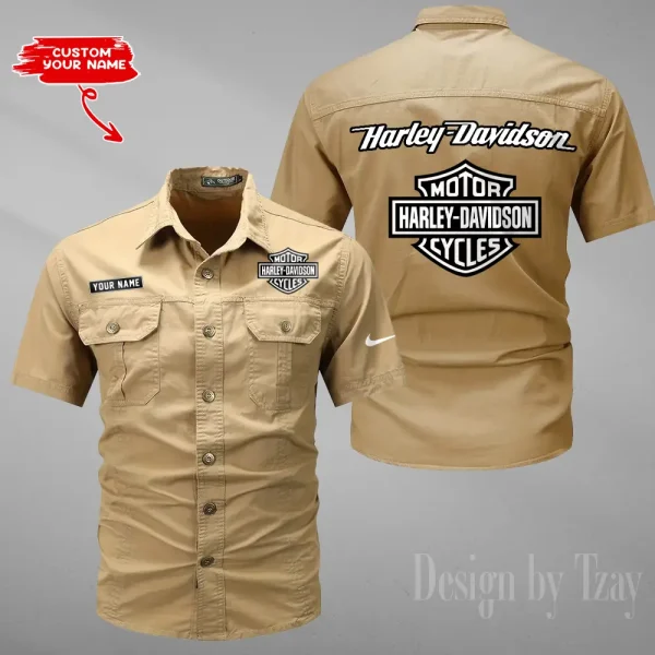 Harley Davidson Summer Men's Wear Short Sleeve Cotton Military Travel MTTCCS002 - Image 2