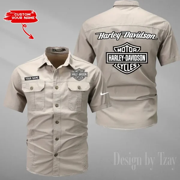 Harley Davidson Summer Men's Wear Short Sleeve Cotton Military Travel MTTCCS002 - Image 5