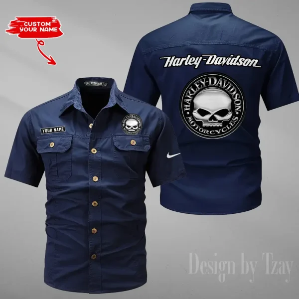 Harley Davidson Summer Men's Wear Short Sleeve Cotton Military Travel MTTCCS003 - Image 3