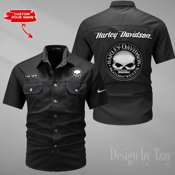 Harley Davidson Summer Men's Wear Short Sleeve Cotton Military Travel MTTCCS003 - Image 6